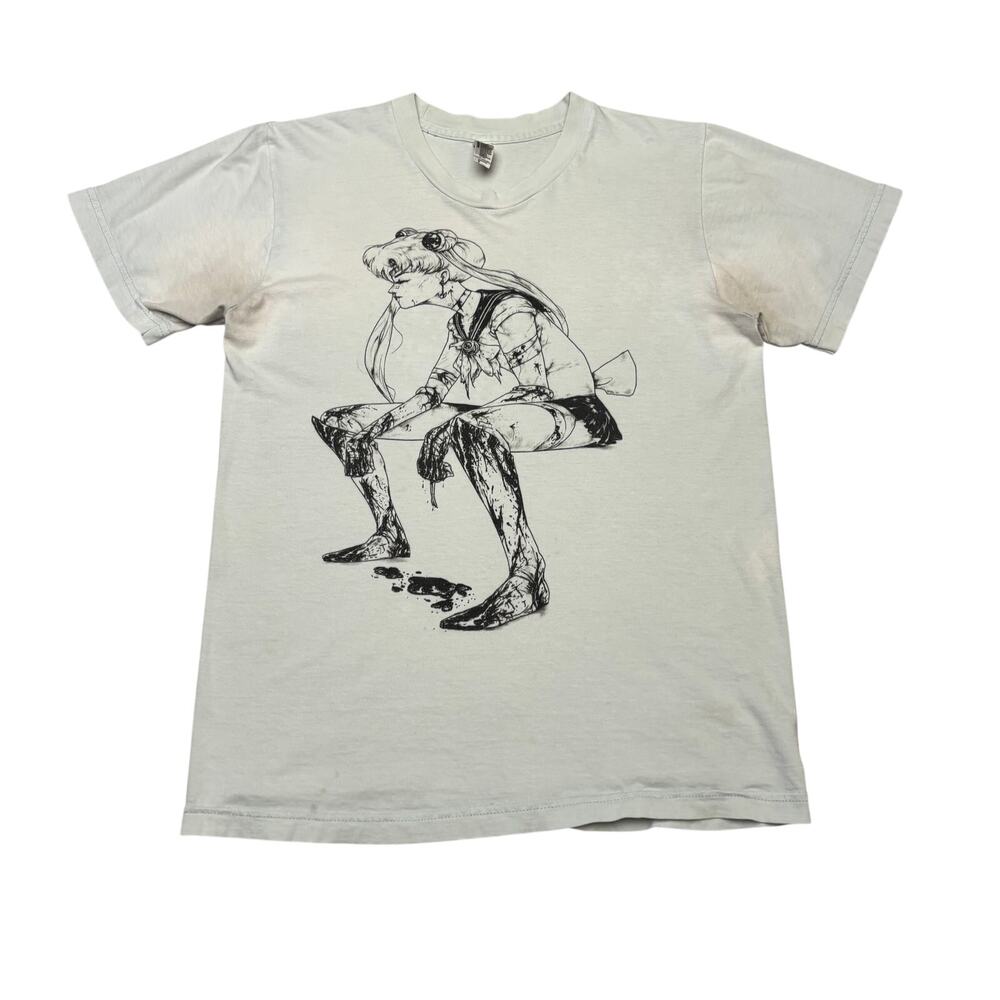 Brawler Sailor Moon American Apparel Dark Anime Graphic Tee Cotton Small y2k